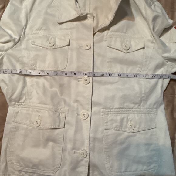 J. Crew Downtown Field Waxed Field Jacket, Cream, Size L Button Up Pockets - Picture 7 of 11